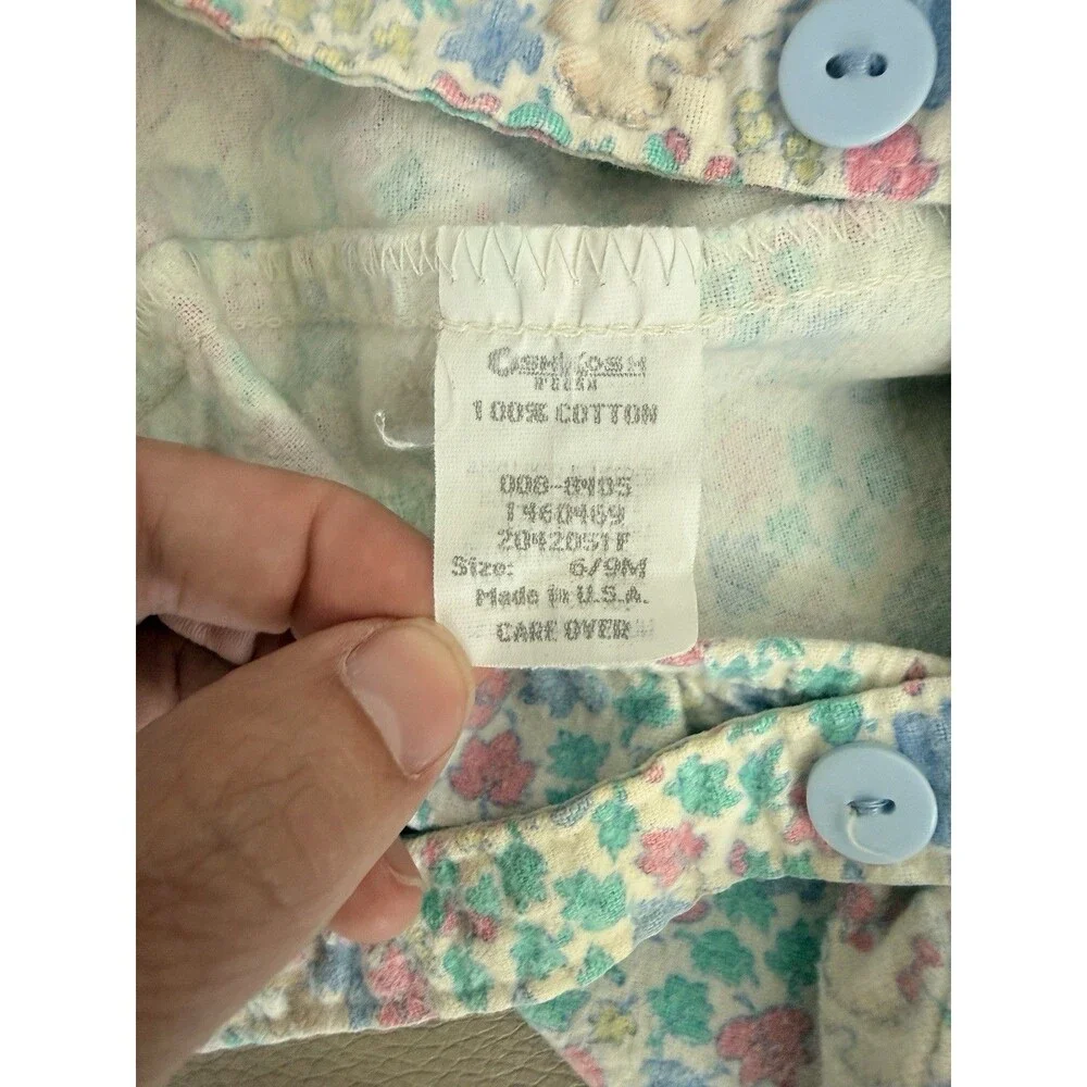 Vtg Baby B’Gosh Oshkosh B’gosh Baby Vestbak Footie Overalls 6-9 months Floral